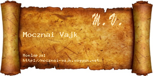 Mocznai Vajk névjegykártya